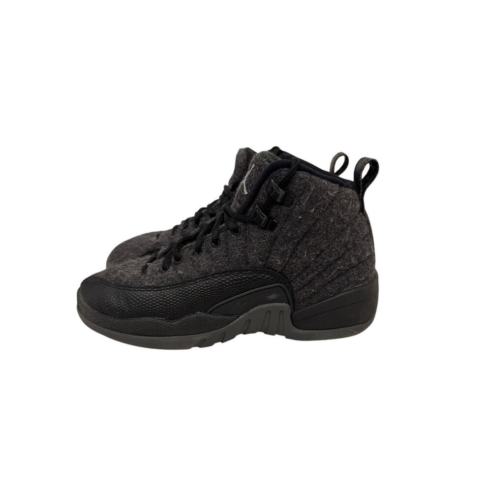 Jordan Shoes Nike Air Jordan 12 Grey Black Wool Sneakers Size Youth 4